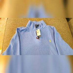 Polo Ralph Lauren large light blue half-zip sweater